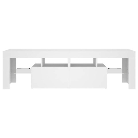 SZAFKA POD TV Z OŚWIETLENIEM LED BIAŁA 140X36,5X40CM