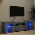 SZAFKA POD TV Z OŚWIETLENIEM LED SZAROŚĆ BETONU 140X36,5X40CM