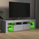 SZAFKA POD TV Z OŚWIETLENIEM LED SZAROŚĆ BETONU 140X36,5X40CM