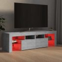 SZAFKA POD TV Z OŚWIETLENIEM LED SZAROŚĆ BETONU 140X36,5X40CM