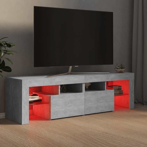 SZAFKA POD TV Z OŚWIETLENIEM LED SZAROŚĆ BETONU 140X36,5X40CM