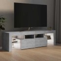 SZAFKA POD TV Z OŚWIETLENIEM LED SZAROŚĆ BETONU 140X36,5X40CM