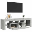 SZAFKA POD TV Z OŚWIETLENIEM LED SZAROŚĆ BETONU 140X36,5X40CM