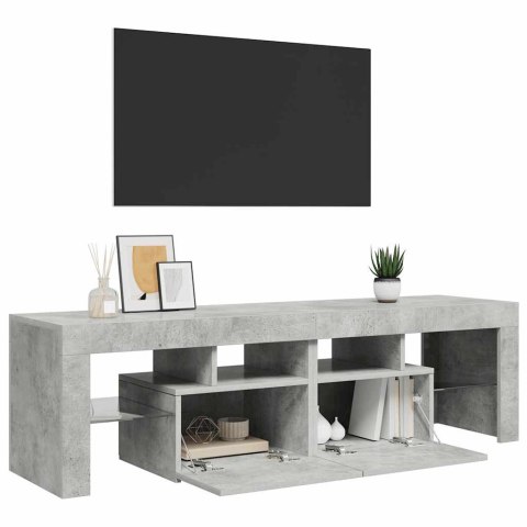 SZAFKA POD TV Z OŚWIETLENIEM LED SZAROŚĆ BETONU 140X36,5X40CM