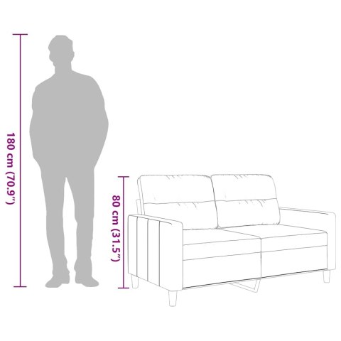 SOFA 2-OSOBOWA CZARNA 120CM TAPICEROWANA TKANINĄ