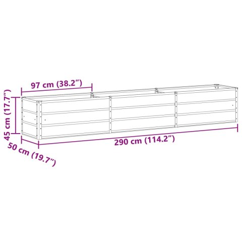 DONICA OGRODOWA ANTRACYT 480X50X45CM STAL GALWANIZOWANA