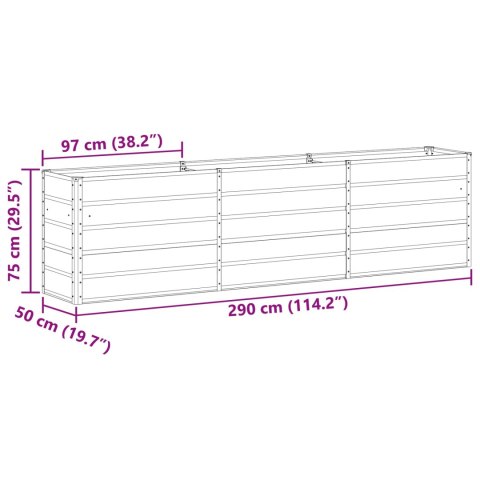 DONICA OGRODOWA JASNOSZARA 480X50X45CM STAL GALWANIZOWANA