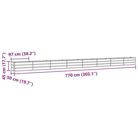 DONICA OGRODOWA JASNOSZARA 480X50X45CM STAL GALWANIZOWANA