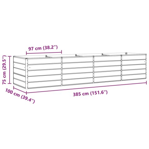 VidaXL Donica Kość słoniowa 195 x 100 x 45 cm Stal Galwanizowana