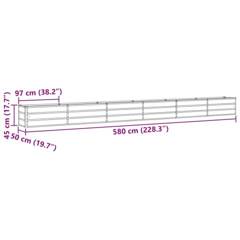 DONICA OGRODOWA PASTELOWA ZIELEŃ 480X50X45CM STAL GALWANIZOWANA