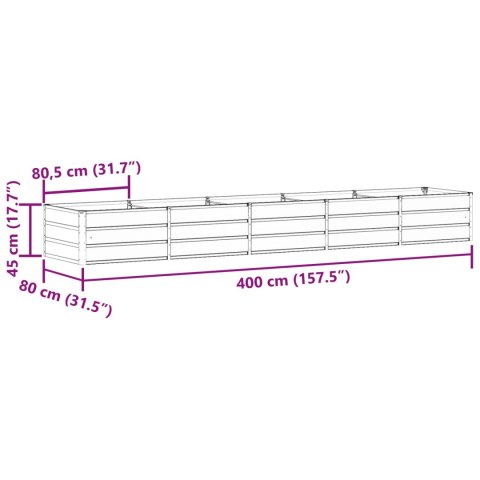 DONICA OGRODOWA ZIELONA 400X80X45CM STAL