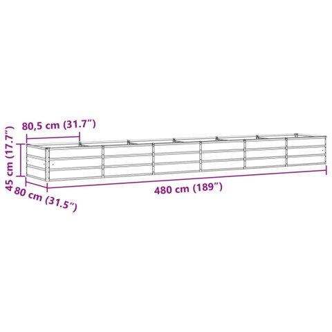 DONICA OGRODOWA ZIELONA 480X80X45CM STAL