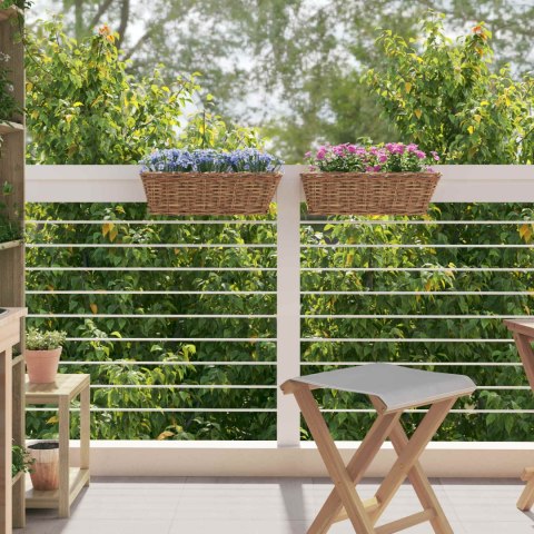 VidaXL Hanging Planter Kosz 2 pcs Brązowy 48 x 22 x 15 cm Rattan Lacak