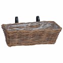 VidaXL Hanging Planter Kosz 2 pcs Brązowy 48 x 22 x 15 cm Rattan Lacak
