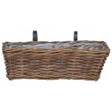 VidaXL Hanging Planter Kosz 2 pcs Brązowy 48 x 22 x 15 cm Rattan Lacak