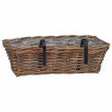 VidaXL Hanging Planter Kosz 2 pcs Brązowy 48 x 22 x 15 cm Rattan Lacak