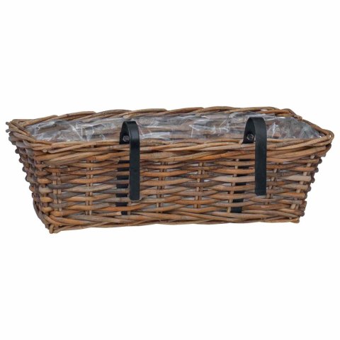 VidaXL Hanging Planter Kosz 2 pcs Brązowy 48 x 22 x 15 cm Rattan Lacak