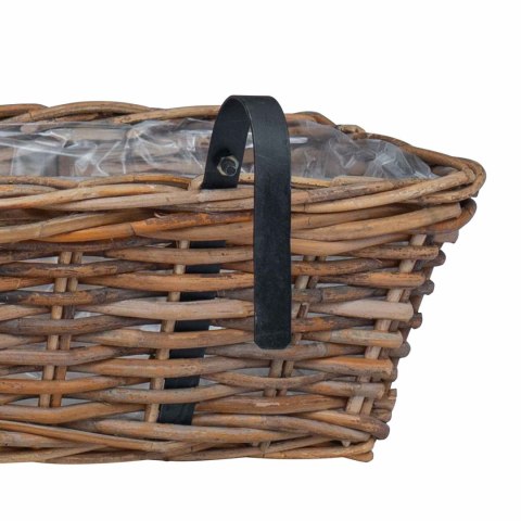 VidaXL Hanging Planter Kosz 2 pcs Brązowy 48 x 22 x 15 cm Rattan Lacak