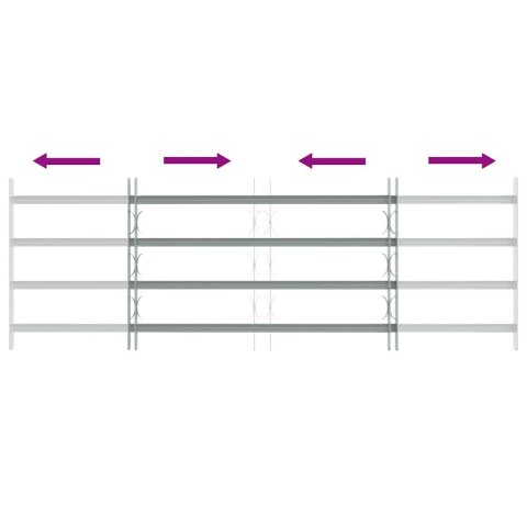 VidaXL Krata na okno z regulacją, 4 metalowe pręty, 1000-1500 mm