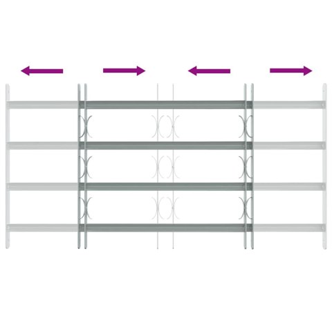 VidaXL Krata na okno z regulacją, 4 pręty, 700-1050 mm