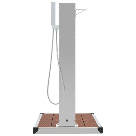 VidaXL Prysznic ogrodowy z podstawą, WPC, stal nierdzewna