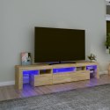 SZAFKA POD TV Z OŚWIETLENIEM LED DĄB SONOMA 200X36,5X40CM