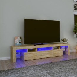 SZAFKA POD TV Z OŚWIETLENIEM LED DĄB SONOMA 200X36,5X40CM