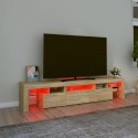 SZAFKA POD TV Z OŚWIETLENIEM LED DĄB SONOMA 200X36,5X40CM