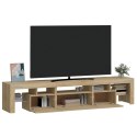 SZAFKA POD TV Z OŚWIETLENIEM LED DĄB SONOMA 200X36,5X40CM
