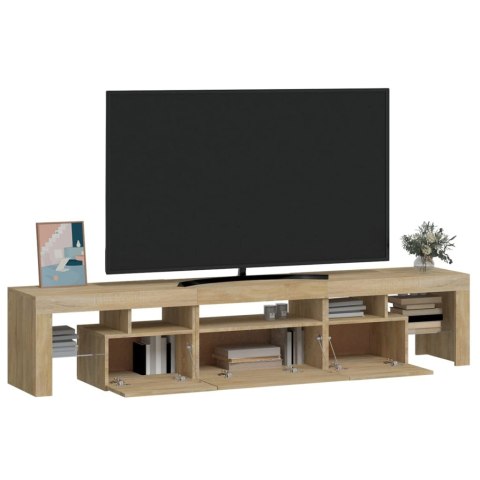 SZAFKA POD TV Z OŚWIETLENIEM LED DĄB SONOMA 200X36,5X40CM