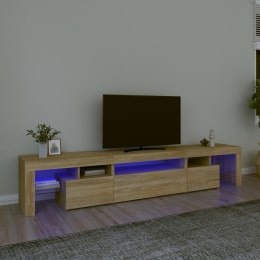 SZAFKA POD TV Z OŚWIETLENIEM LED DĄB SONOMA 215X36,5X40CM