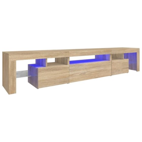 SZAFKA POD TV Z OŚWIETLENIEM LED DĄB SONOMA 215X36,5X40CM