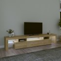 SZAFKA POD TV Z OŚWIETLENIEM LED DĄB SONOMA 215X36,5X40CM
