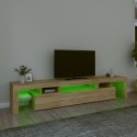 SZAFKA POD TV Z OŚWIETLENIEM LED DĄB SONOMA 215X36,5X40CM