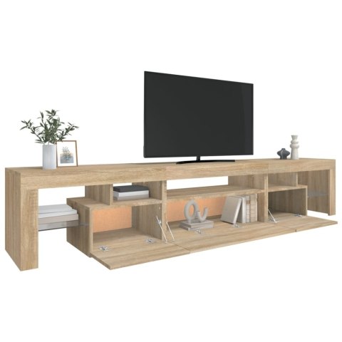 SZAFKA POD TV Z OŚWIETLENIEM LED DĄB SONOMA 215X36,5X40CM