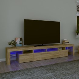 SZAFKA POD TV Z OŚWIETLENIEM LED DĄB SONOMA 230X36,5X40CM