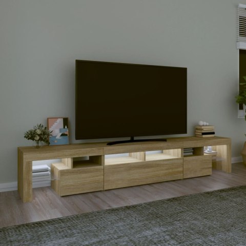 SZAFKA POD TV Z OŚWIETLENIEM LED DĄB SONOMA 230X36,5X40CM