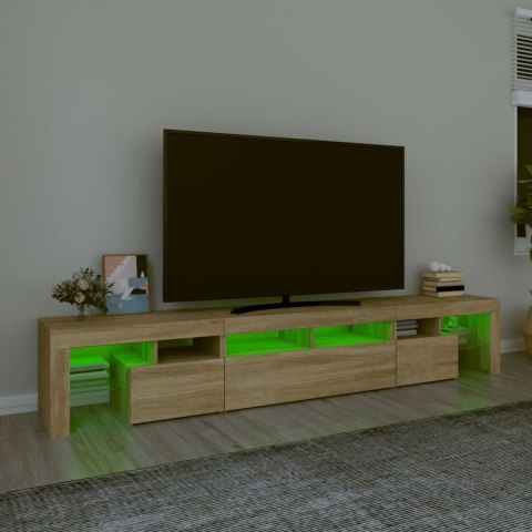 SZAFKA POD TV Z OŚWIETLENIEM LED DĄB SONOMA 230X36,5X40CM