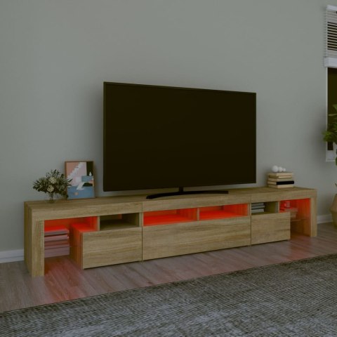 SZAFKA POD TV Z OŚWIETLENIEM LED DĄB SONOMA 230X36,5X40CM