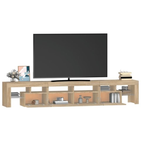 SZAFKA POD TV Z OŚWIETLENIEM LED DĄB SONOMA 230X36,5X40CM