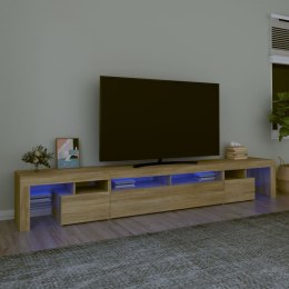 SZAFKA POD TV Z OŚWIETLENIEM LED DĄB SONOMA 260X36,5X40CM