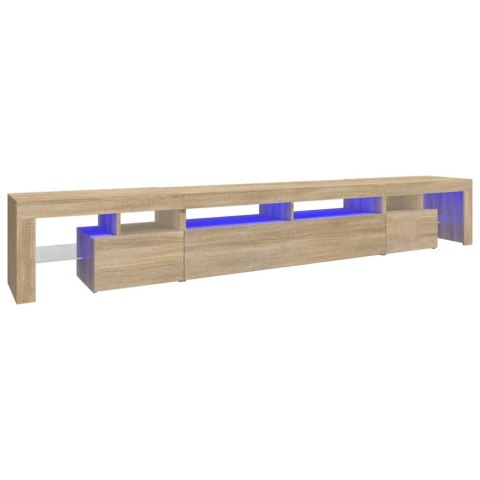 SZAFKA POD TV Z OŚWIETLENIEM LED DĄB SONOMA 260X36,5X40CM