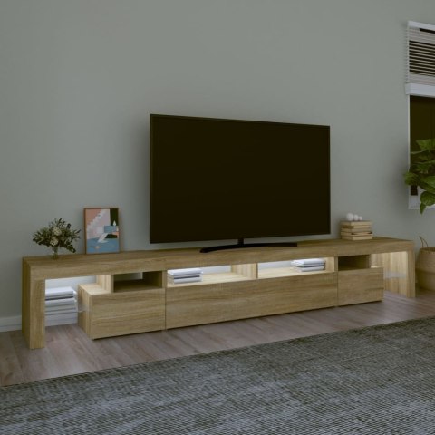 SZAFKA POD TV Z OŚWIETLENIEM LED DĄB SONOMA 260X36,5X40CM