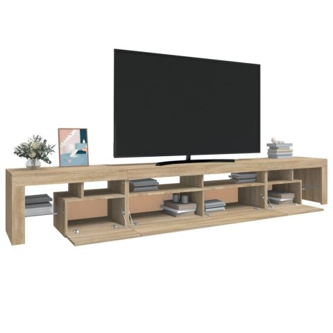 SZAFKA POD TV Z OŚWIETLENIEM LED DĄB SONOMA 260X36,5X40CM
