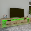 SZAFKA POD TV Z OŚWIETLENIEM LED DĄB SONOMA 260X36,5X40CM