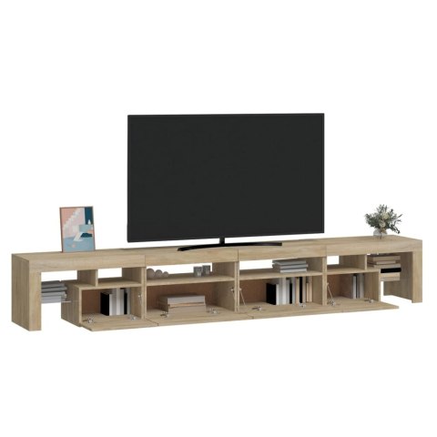 SZAFKA POD TV Z OŚWIETLENIEM LED DĄB SONOMA 260X36,5X40CM