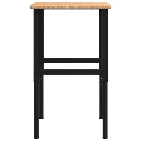 VidaXL Stolik roboczy, jasny brąz, 100x60x(71,5-98) cm, drewno dębowe