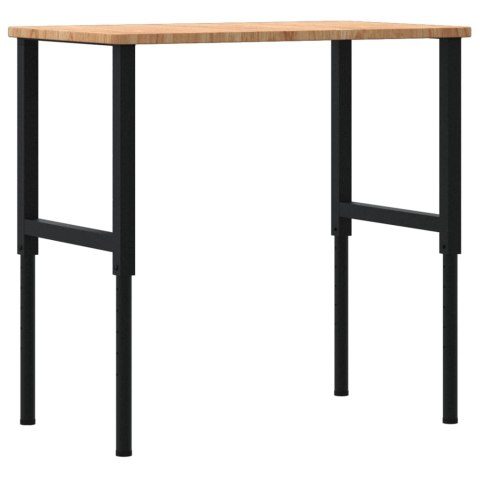 VidaXL Stolik roboczy, jasny brąz, 100x60x(71,5-98) cm, drewno dębowe