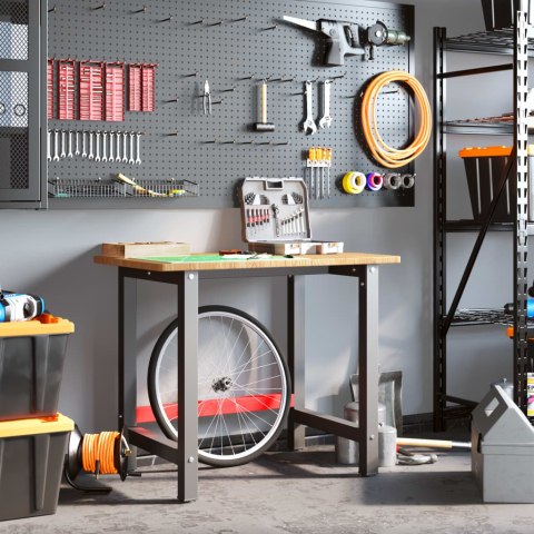 VidaXL Stolik roboczy, jasny brąz, 100x60x81,5 cm, lite drewno dębowe