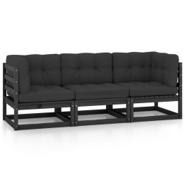 3-OSOBOWA SOFA OGRODOWA Z PODUSZKAMI DREWNO SOSNOWE